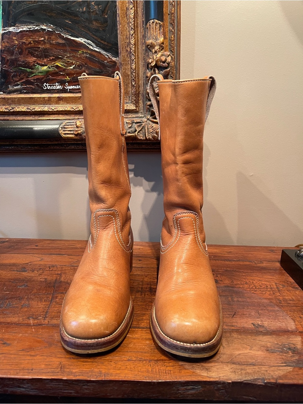 Men's Vintage Tan Leather Campus Frye/Dingo style Boots